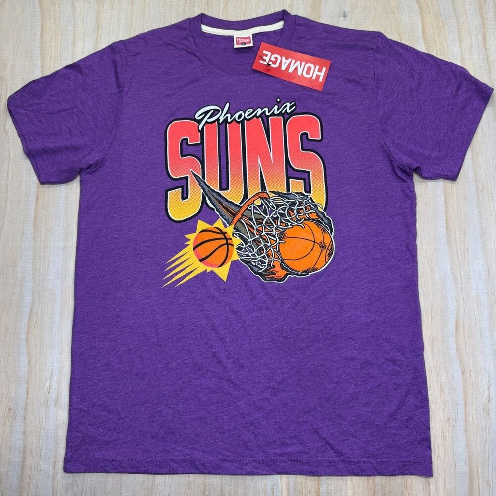 NEW Phoenix Suns Homage Unisex Purple Tri-Blend Short Sleeve Shirt LG